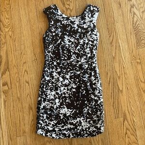 Sequin Black and White Dress by Aidan Mattox